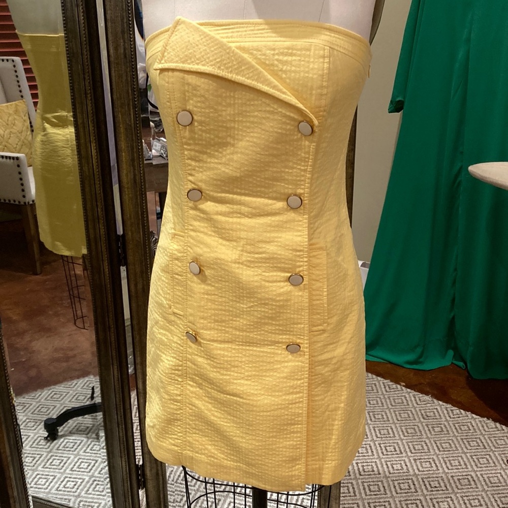 Yellow cotton pique dress